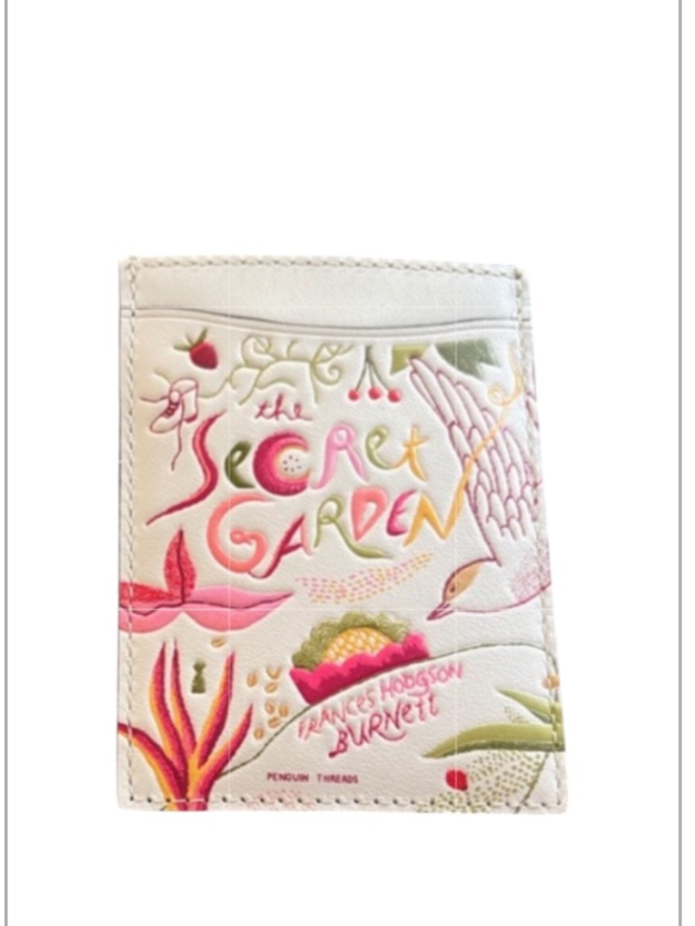 kate spade Cream Multicolor 'The Secret Garden' Embossed Passport Wallet